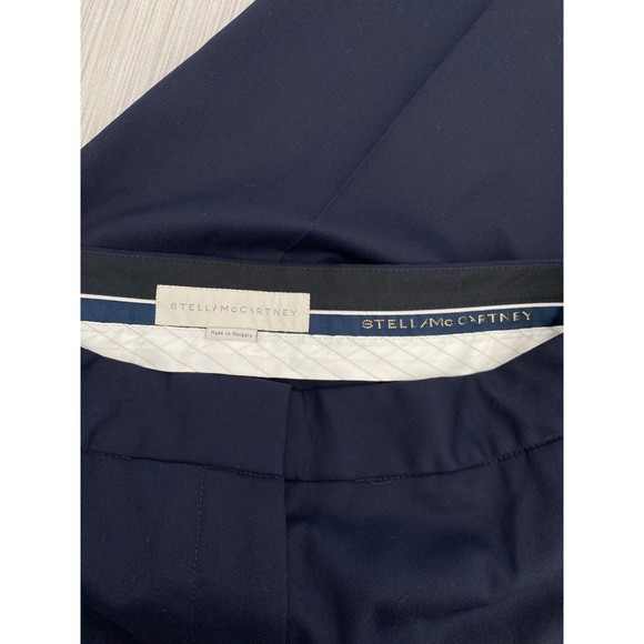 Stella McCartney Vivian Wool Skinny Zip-Cuff Pants in Navy Blue - Picture 9 of 12